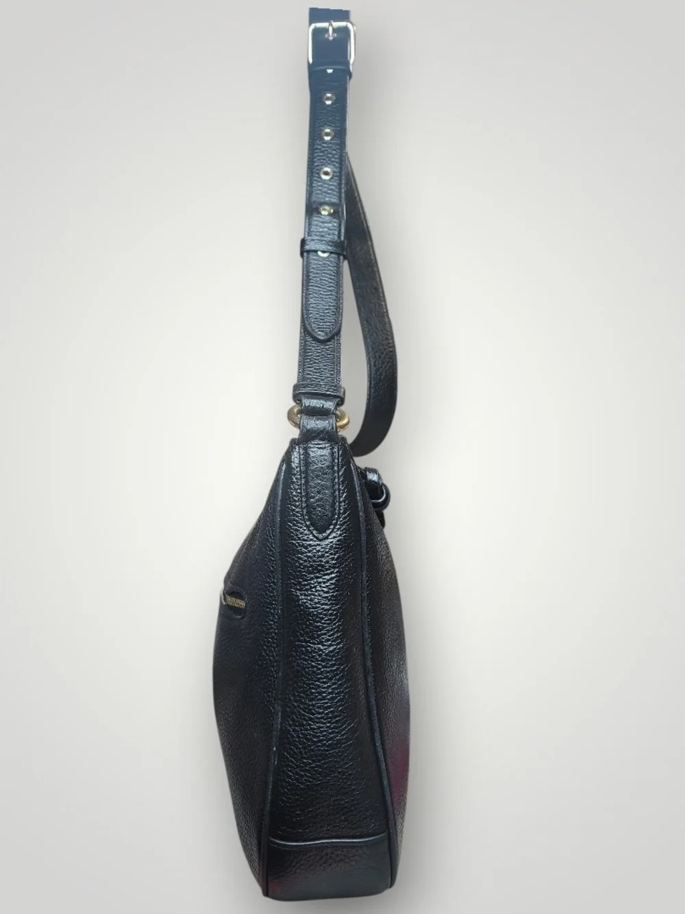 COACH Ellie File Black Pebbled Leather Crossbody Shoulder Bag EUC